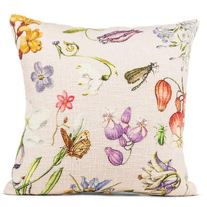 Floral Boucle Cushion with Embroidery