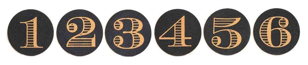 Number Coasters, Set of 6