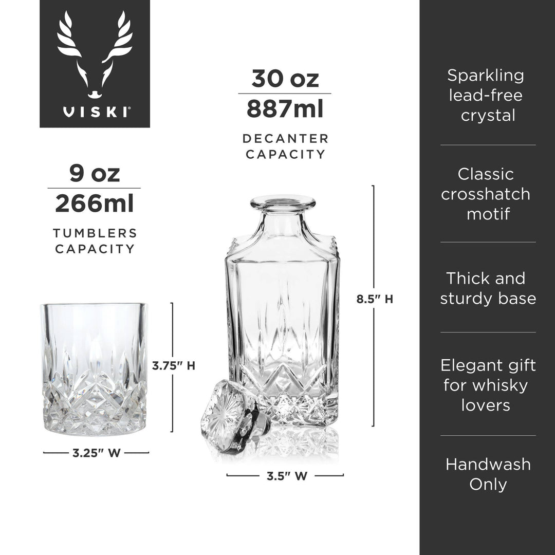 Admiral Crystal Whiskey Decanter Set