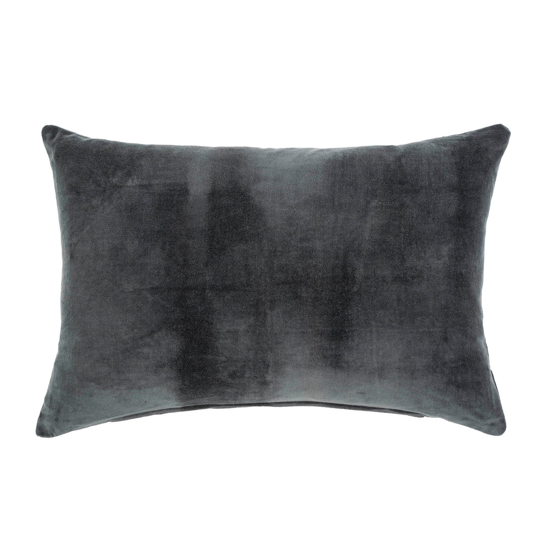 Vera Velvet Cushion, Charcoal 16x24
