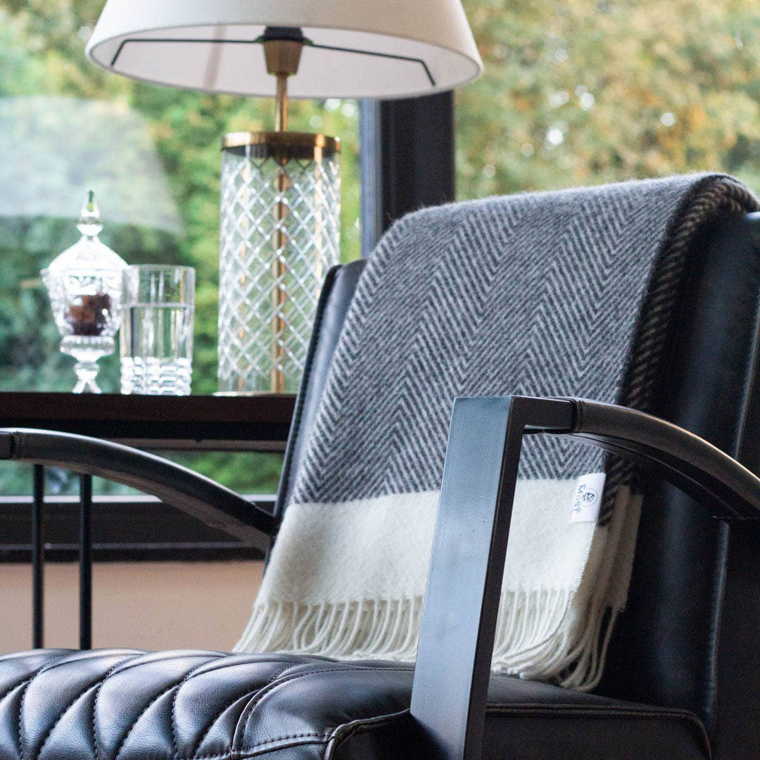 Florence Wool Throw, Gray