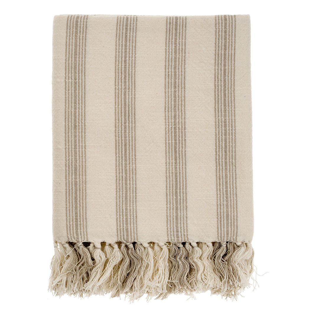 French Stripe Bath Towel, Stone