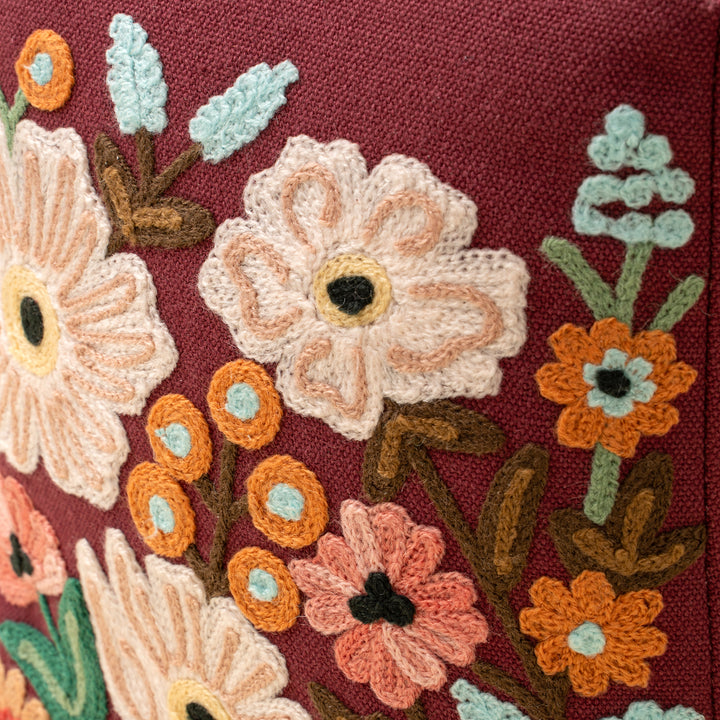 Embroidered Floral Doorstop