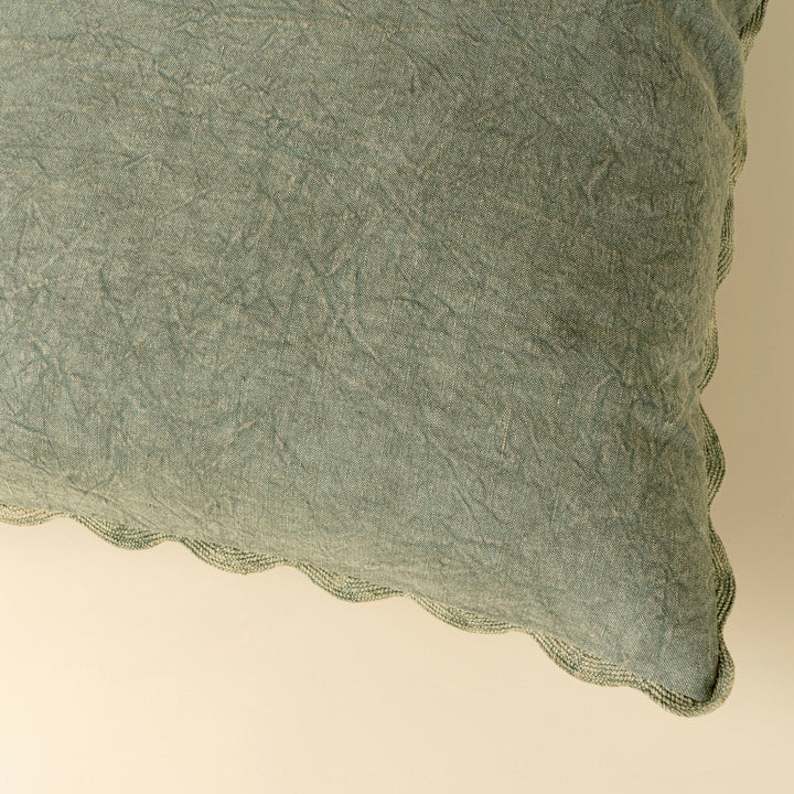 Scalloped Sage Cushion 20x20