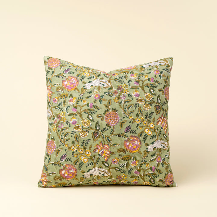 Garden Block Print Cushion 20x20