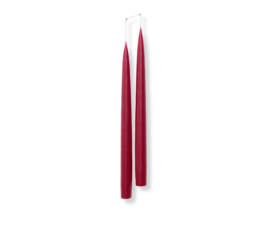 Twilight Taper Candle set of 2 - 12" Burgundy
