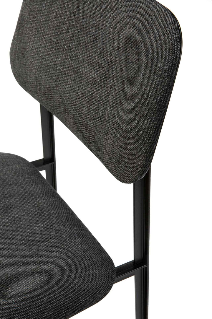 Dc Dining Chair With Dark Grey Upholstery