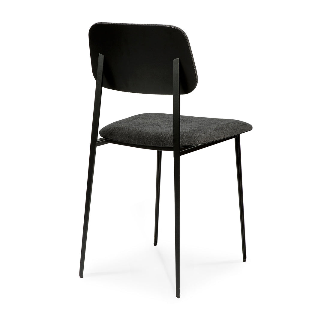 Dc Dining Chair With Dark Grey Upholstery
