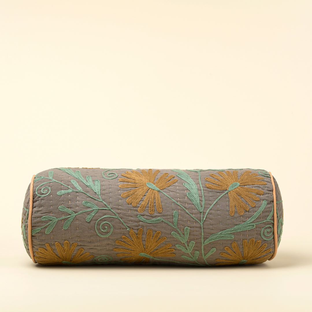 Suzani Bolster, Grey