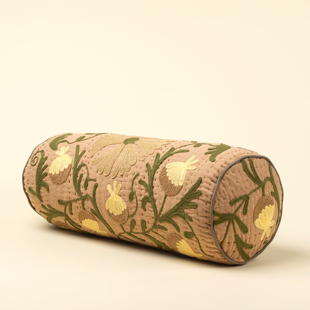 Suzani Bolster, Beige