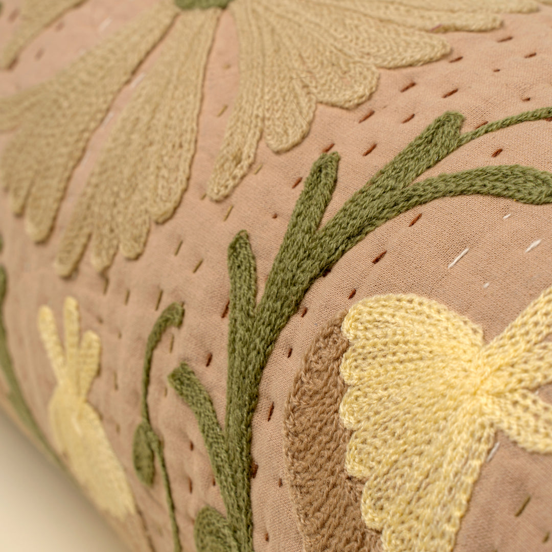 Suzani Bolster, Beige