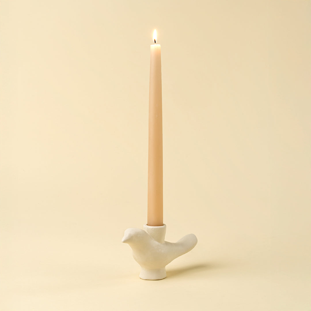 Wren Candle Holder, Ivory