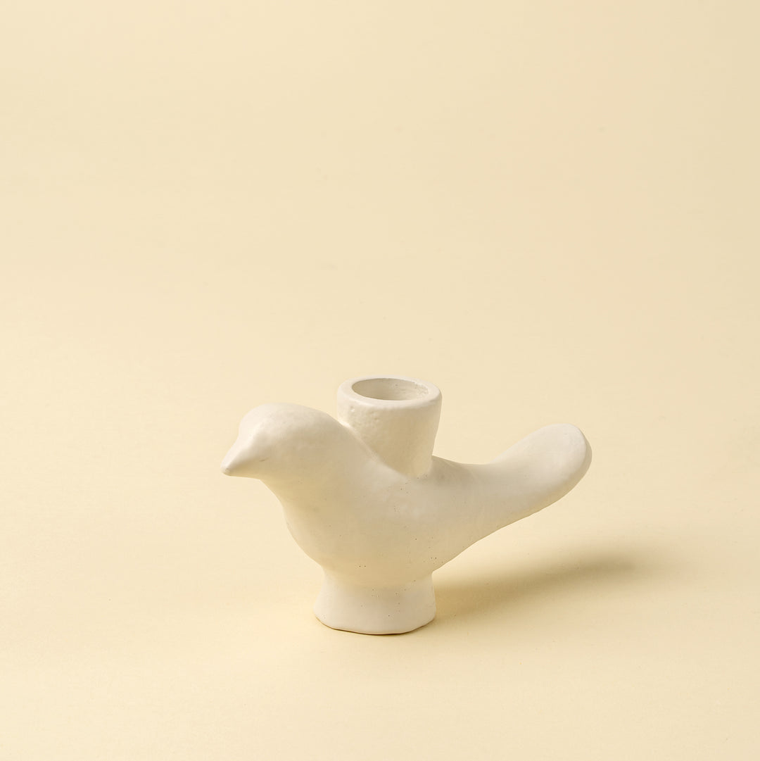 Wren Candle Holder, Ivory