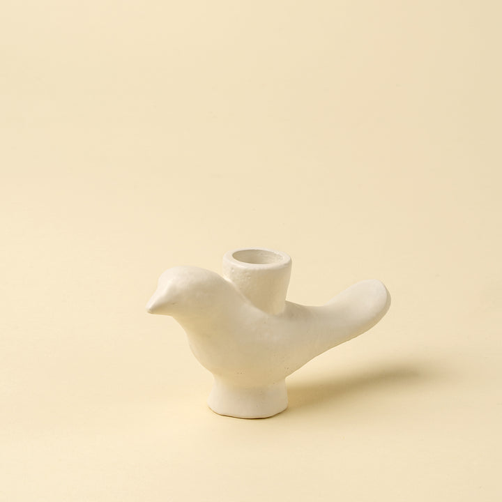Wren Candle Holder, Ivory
