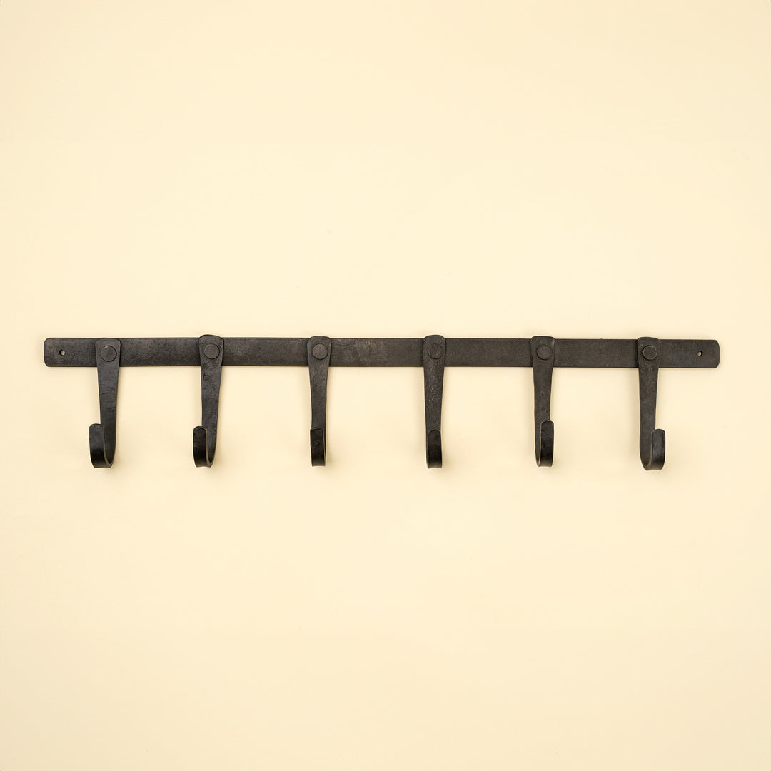 Forged Iron Wall Hook, 6 Hooks