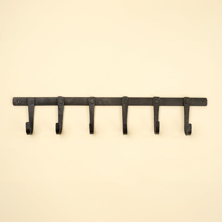 Forged Iron Wall Hook, 6 Hooks