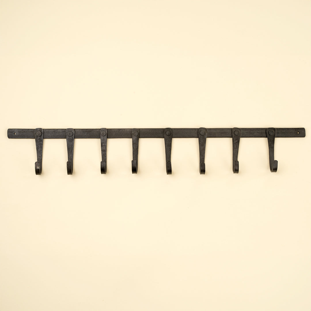 Forged Iron Wall Hook, 8 Hooks