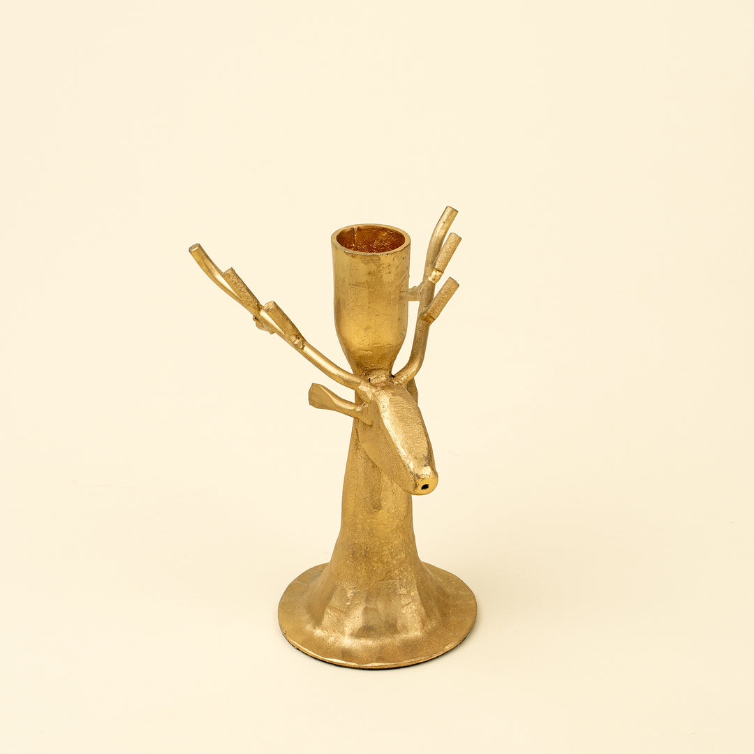 Reindeer Forged Candlestick
