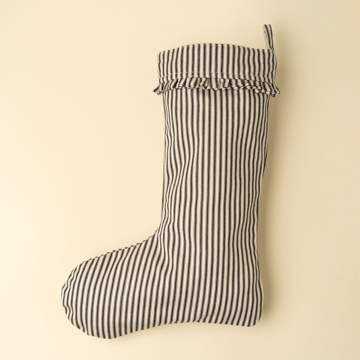 Ticking Stripe Stocking, Black