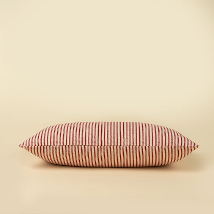 Red Ticking Pillow 21 x 12