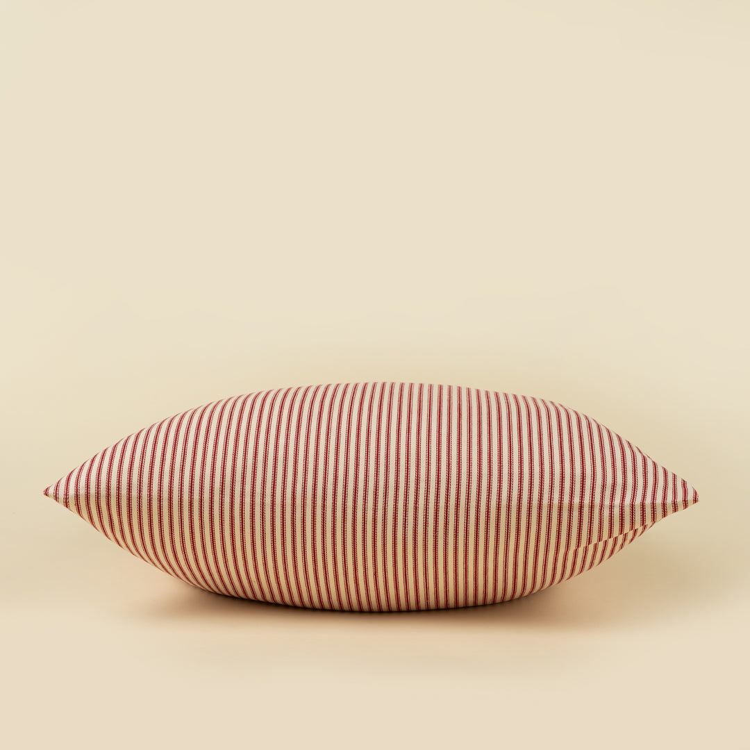 Red Ticking Pillow 24 x 24