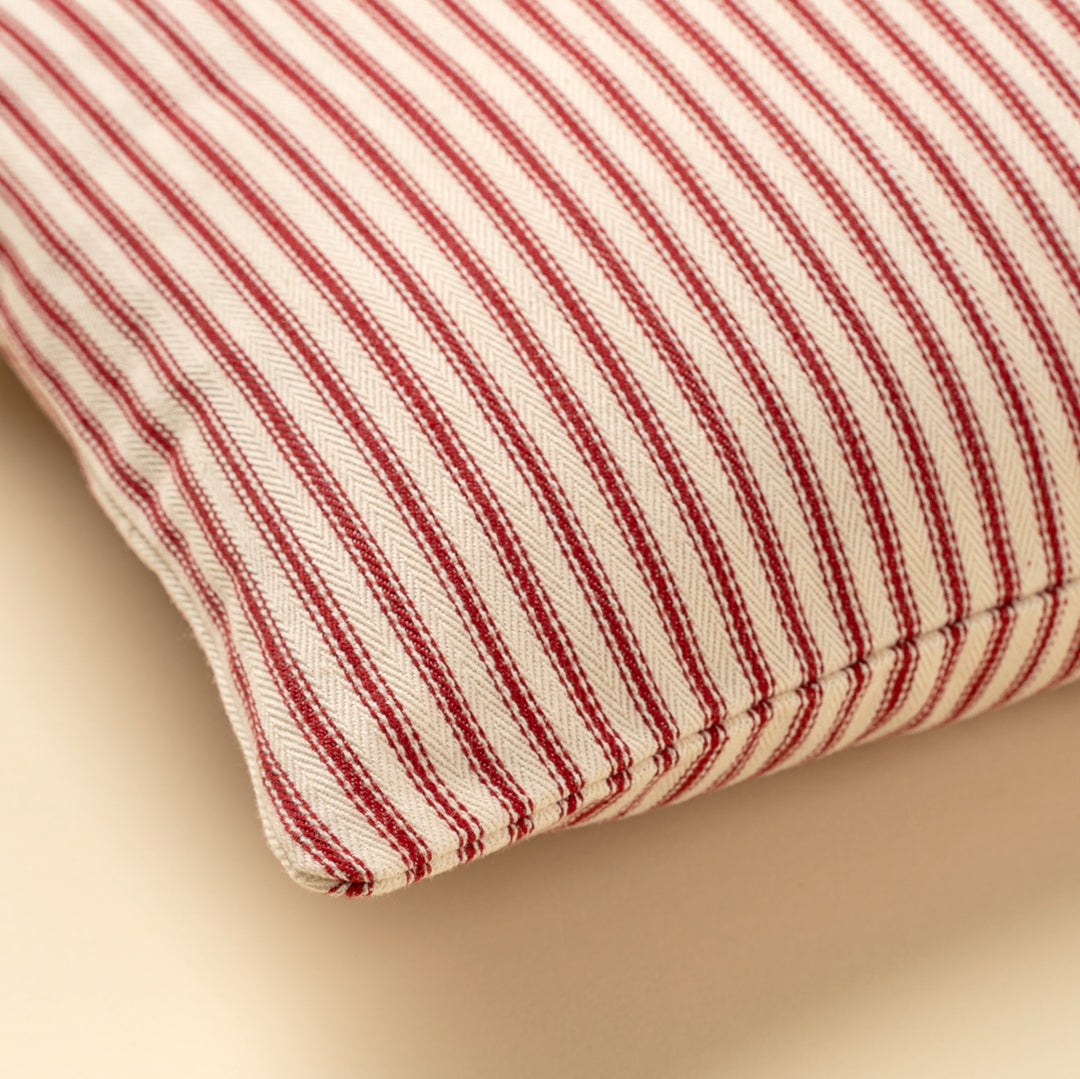 Red Ticking Pillow 24 x 24