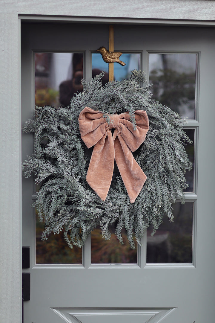 Hanging Velvet Bow Large, Latte