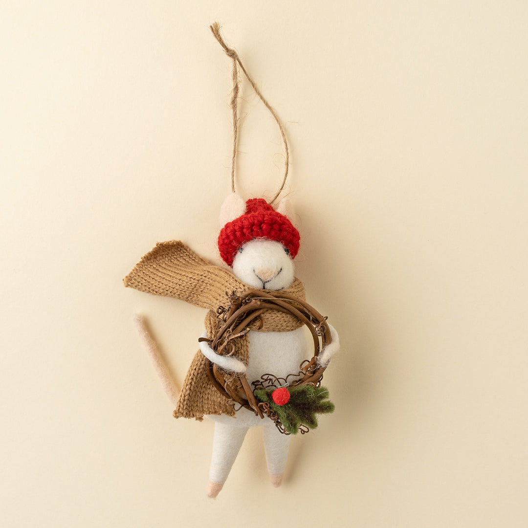 Felt Mice Willow Wreath Wilma