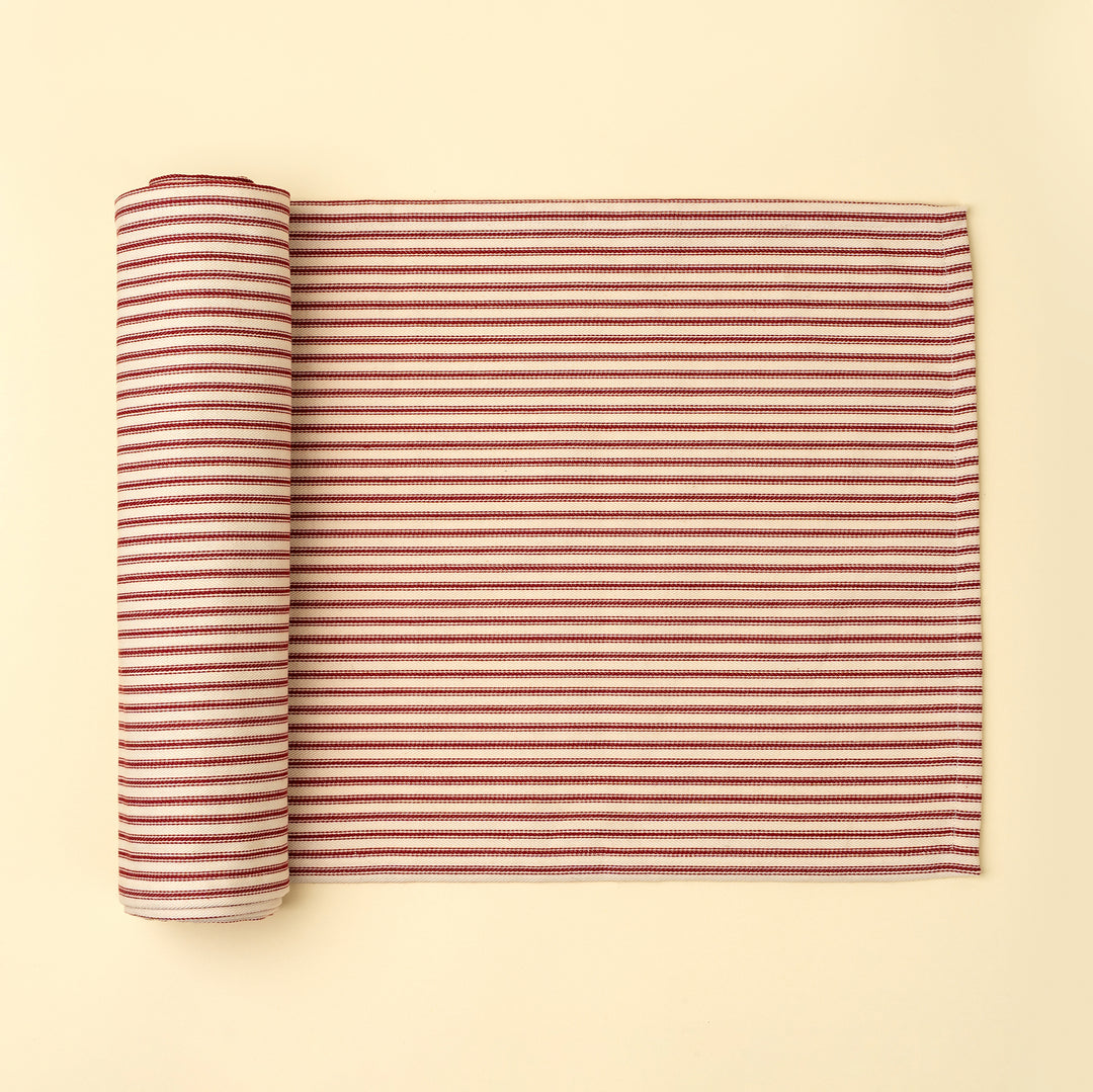 Red Ticking Table Runner