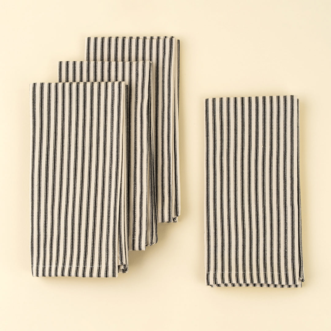 Black Ticking Napkins set of 4