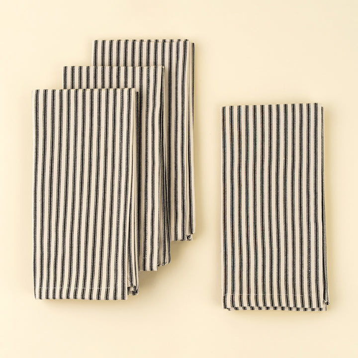 Black Ticking Napkins set of 4