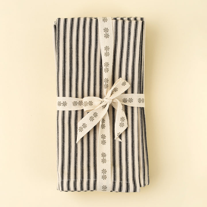 Black Ticking Napkins set of 4