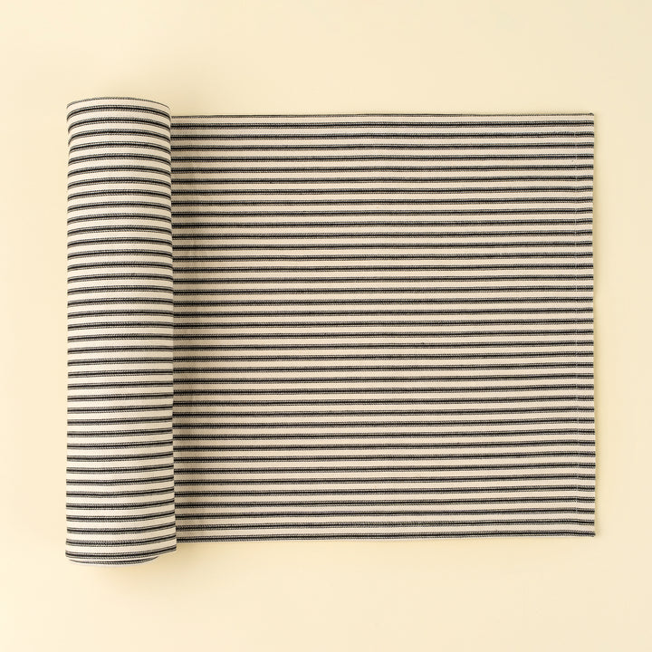 Black Ticking Table Runner