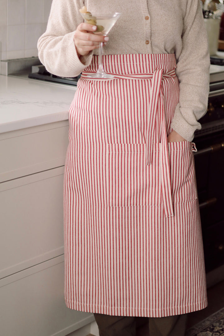 Red Ticking Apron