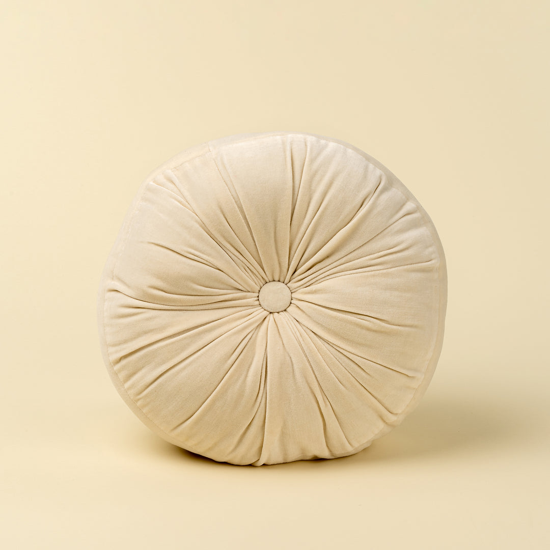 Tuft Round Cushion, Ivory