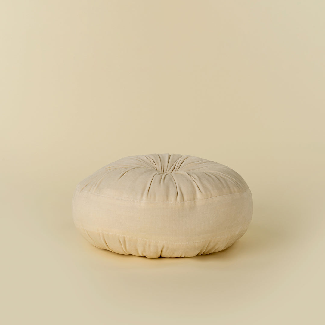 Tuft Round Cushion, Ivory