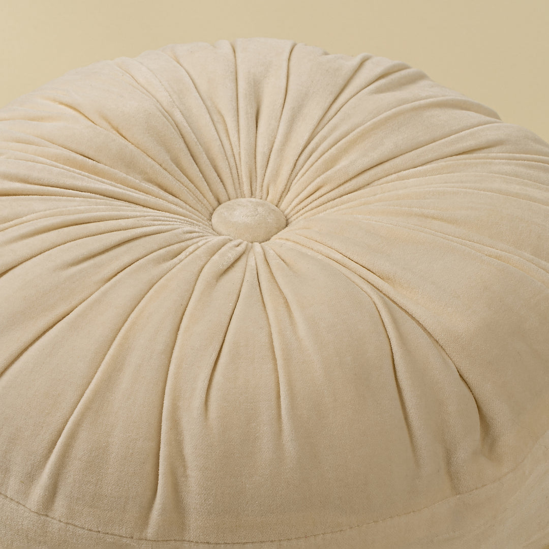 Tuft Round Cushion, Ivory