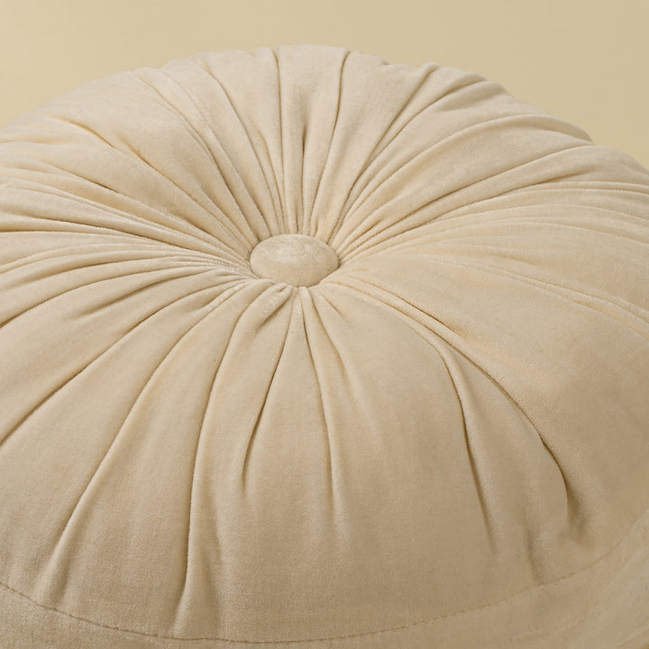 Tuft Round Cushion, Ivory