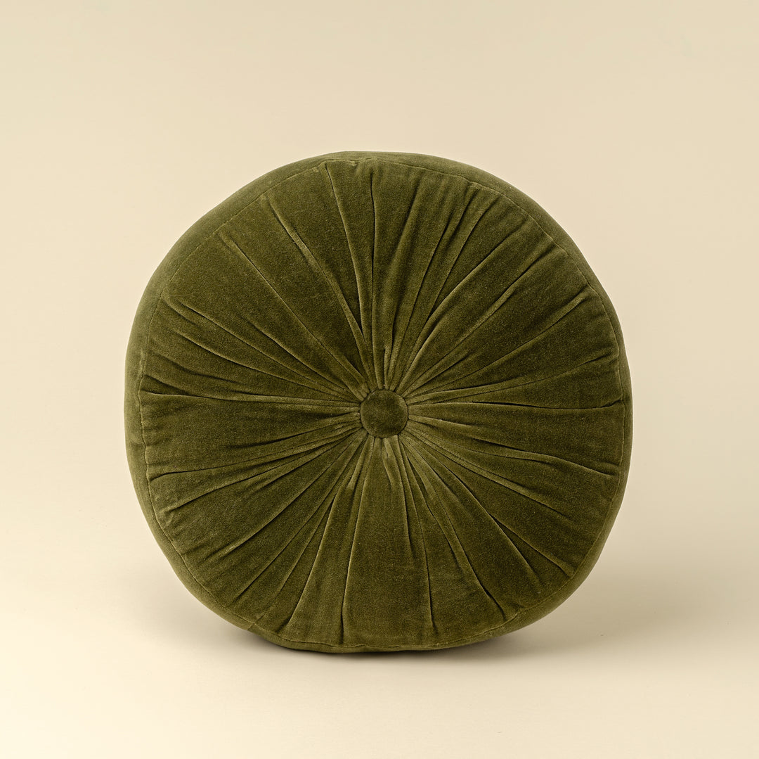 Tuft Round Cushion, Moss