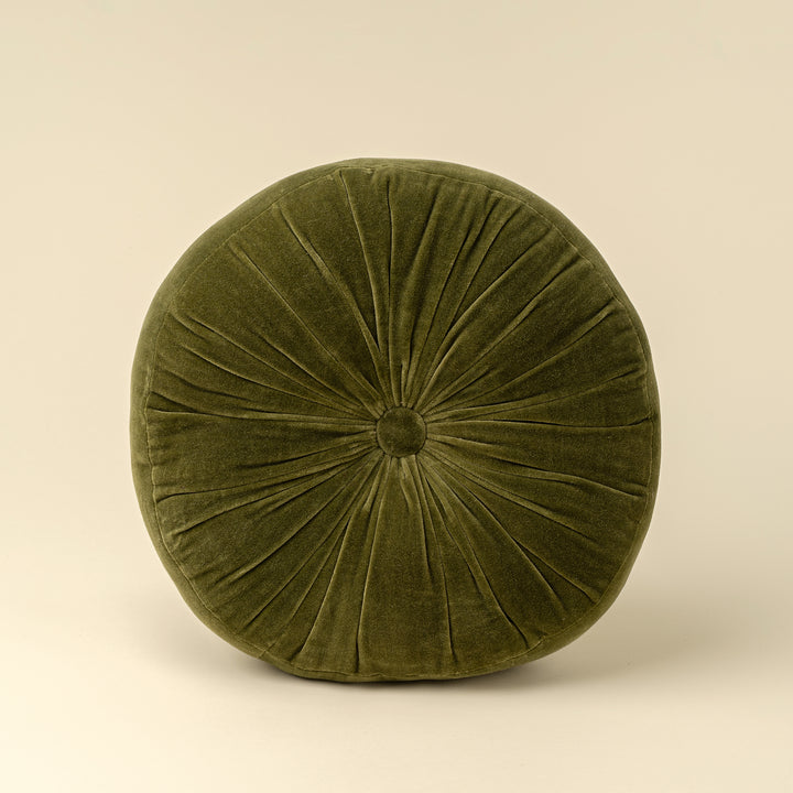 Tuft Round Cushion, Moss