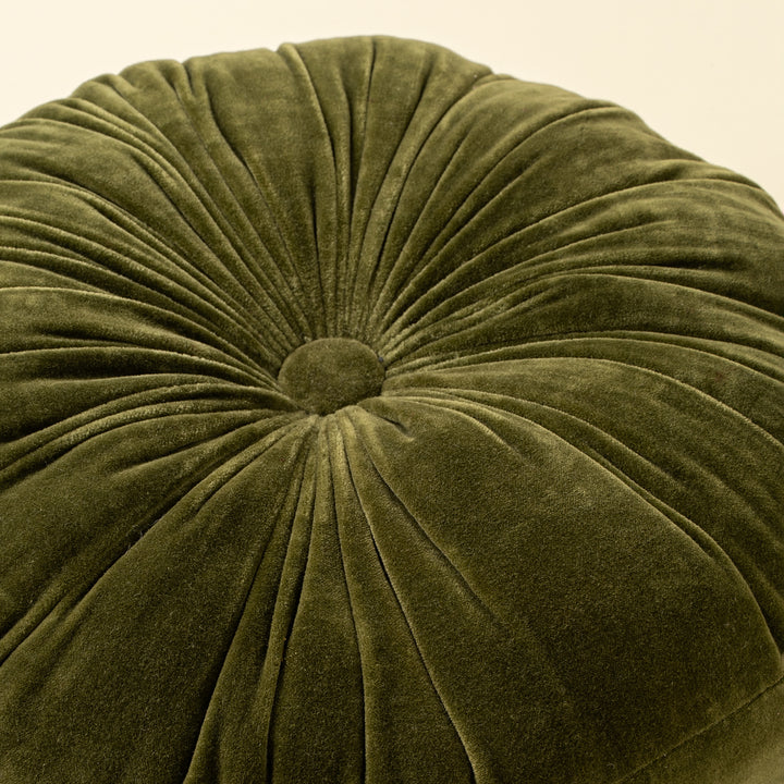 Tuft Round Cushion, Moss