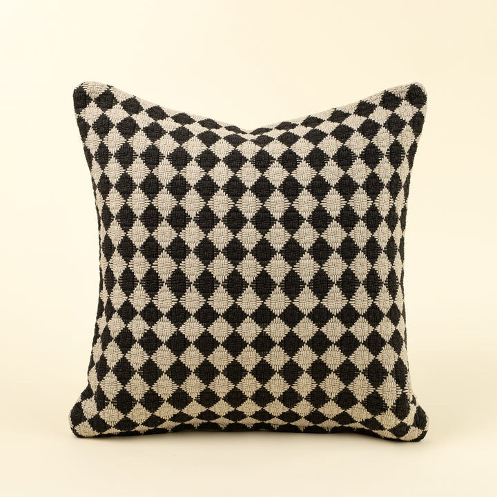 Check Weave Cushion - Black, 20"x20"