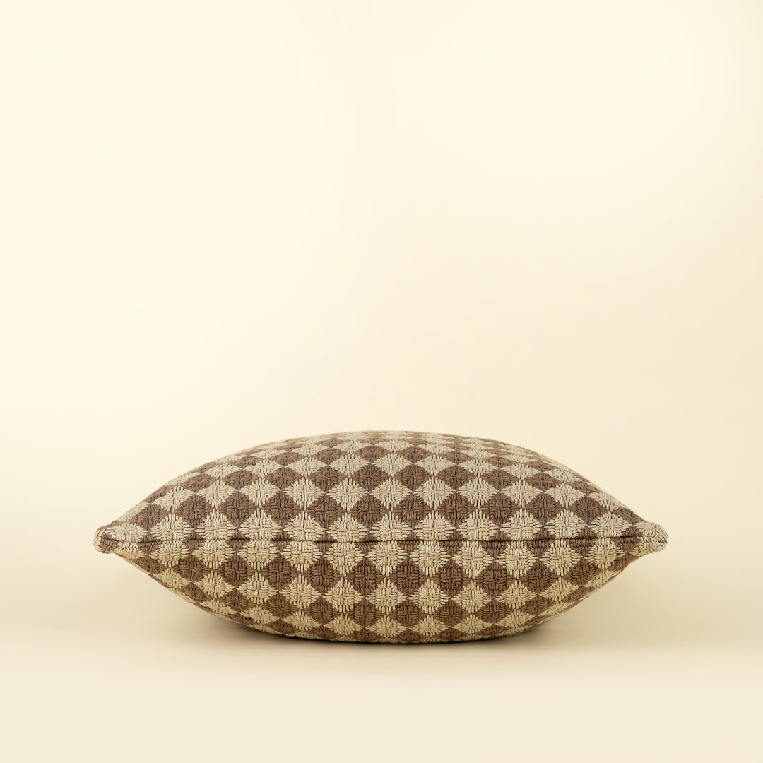 Check Weave Cushion - Brown, 20"x20"