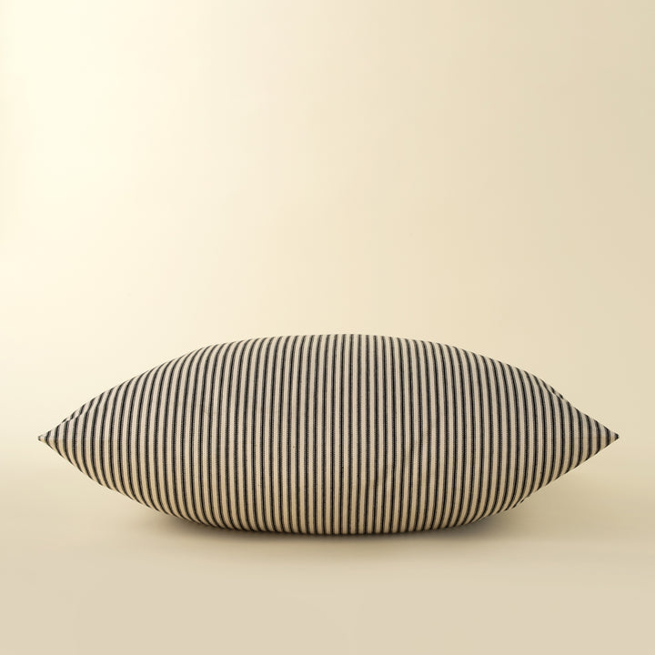 Ticking Cushion - Black, 24"x24"