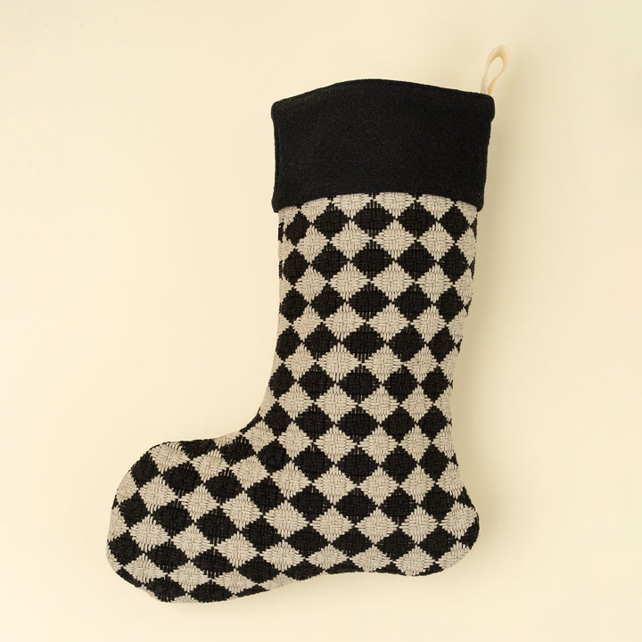 Check Weave Stocking, Black