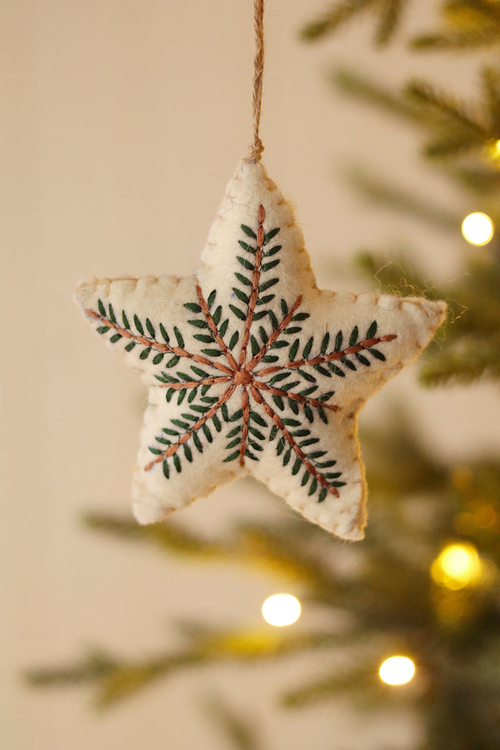 Embroidered Star Ornament