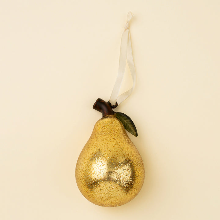 Golden Pear Glass Ornament
