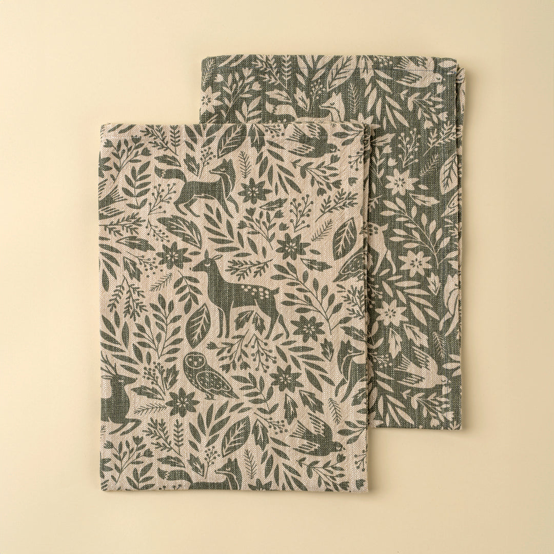 Wildwood Tea Towel, Green