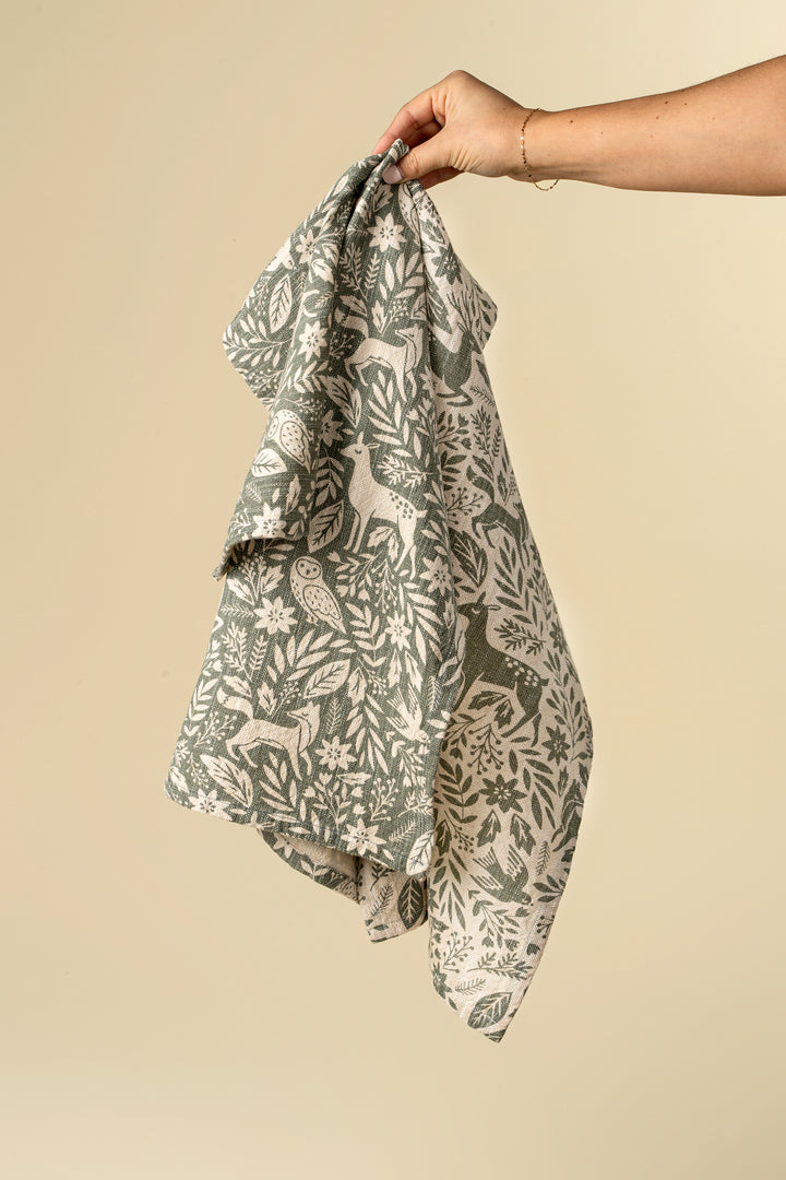 Wildwood Tea Towel, Green