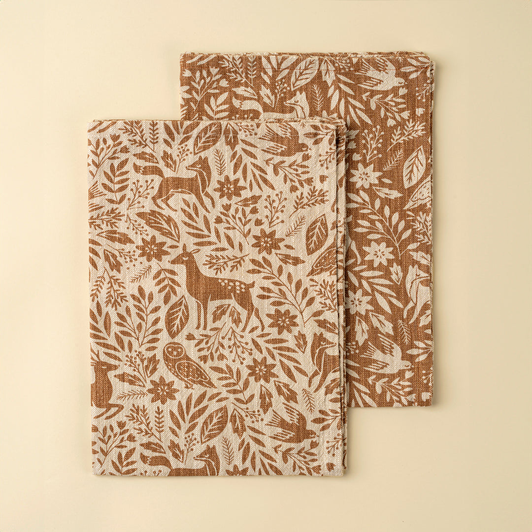 Wildwood Tea Towel, Tawny